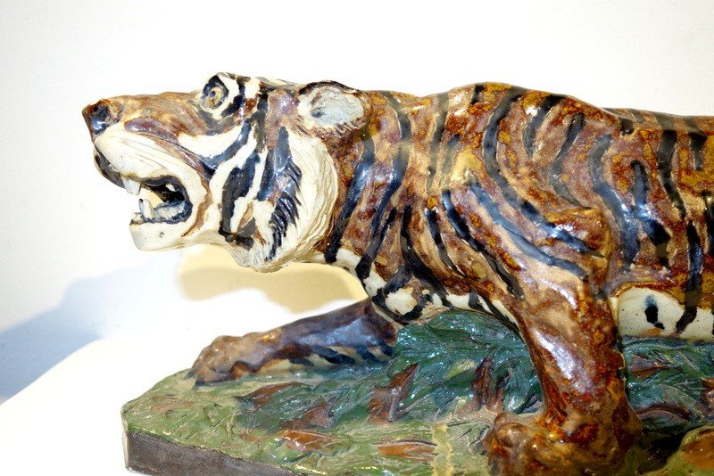 "tiger" Stoneware By Guy Bernon...la Borne 1999-photo-2