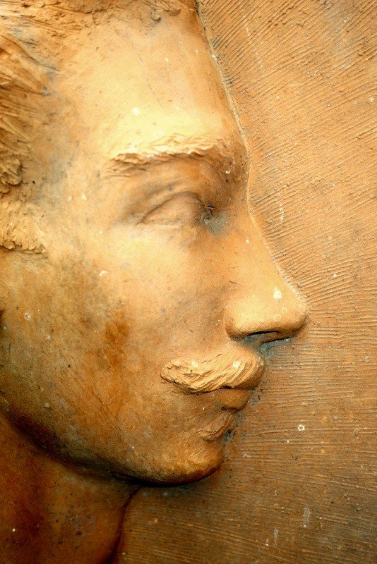 "man" Bas Relief By Cl.cornet, Terracotta Circa 1900-photo-4