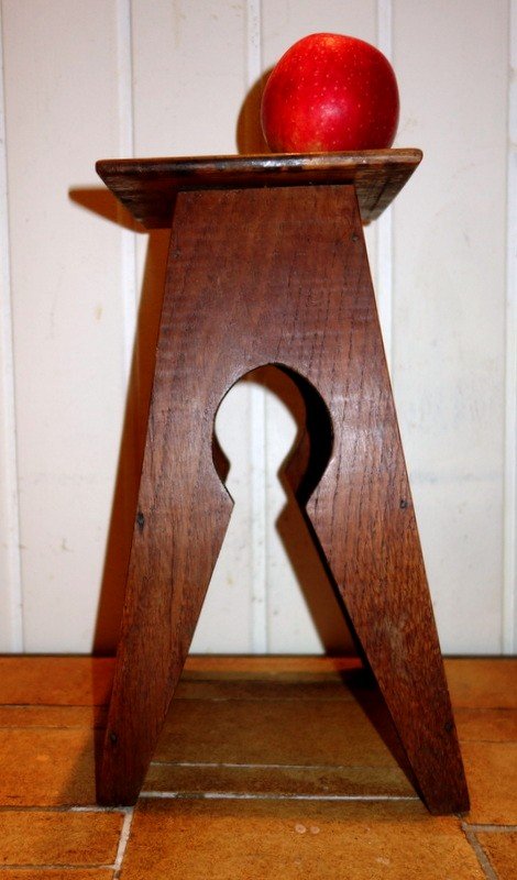 “small Sellette” In Oak Around 1900/1920