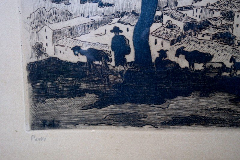 "bormes Les Mimosas" Strong Water By Jean Peske Circa 1930-photo-1