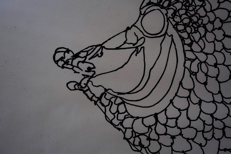 "fish" Drawing By Pierre Clavaret Sculptor..1983-photo-2