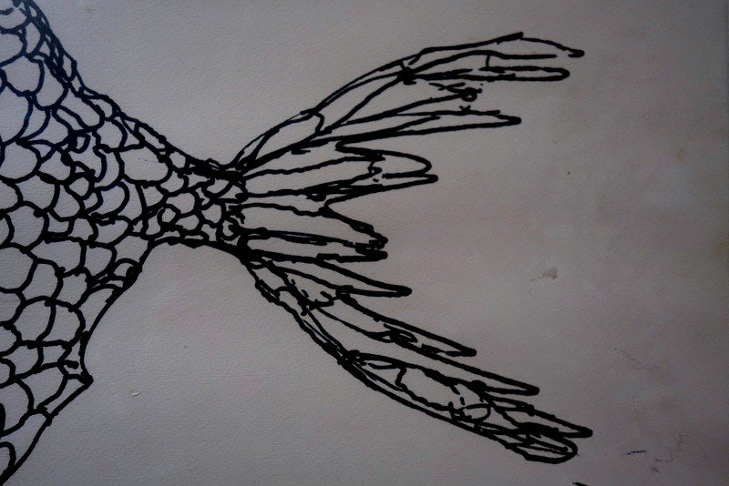 "fish" Drawing By Pierre Clavaret Sculptor..1983-photo-4