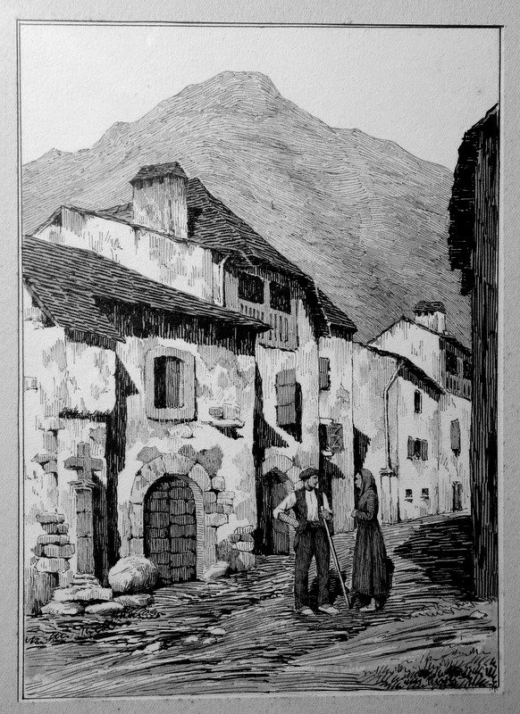 "BEOST prés de LARUNS" par Inigo BERNOUVILLE, 1936...BEARN, Pays  Basque