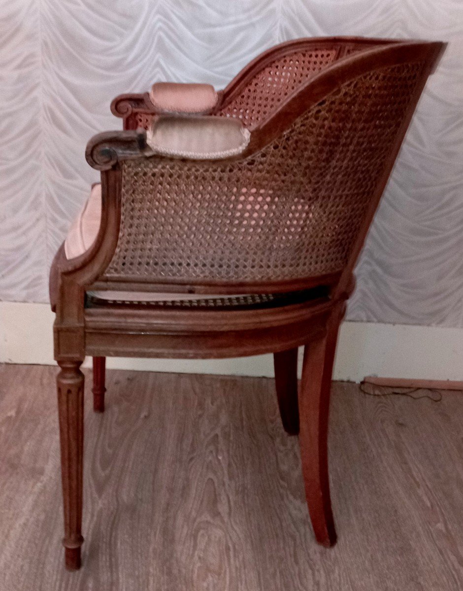 "cané Office Chair" Louis XVI Style ..end Of The 19th Century-photo-2