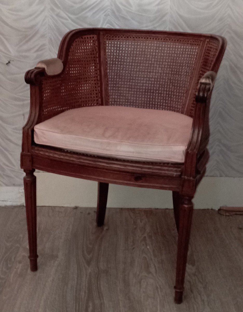 "cané Office Chair" Louis XVI Style ..end Of The 19th Century