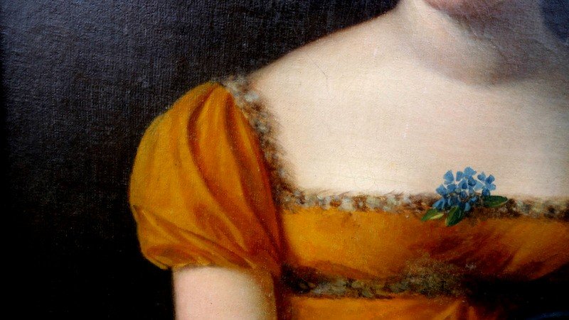 Grand Portrait EMPIRE  "JEUNE FEMME" ..Début 19 éme Siécle-photo-3