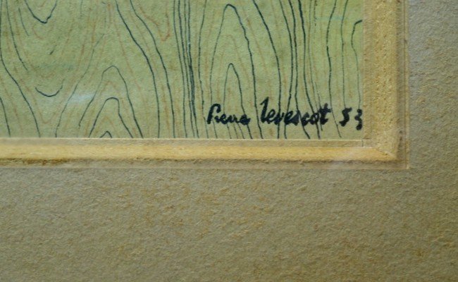 "PORTRAIT de JEUNE FILLE" Encre par Pierre LEVESCOT 1953-photo-4