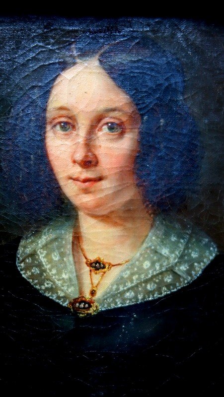 "MADEMOISELLE et son PARFUM" Ecole Française vers 1850 -photo-2
