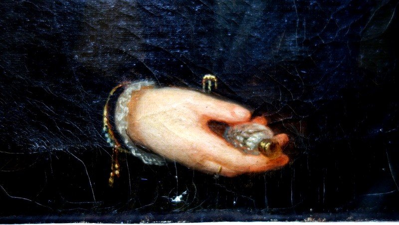 "MADEMOISELLE et son PARFUM" Ecole Française vers 1850 -photo-1