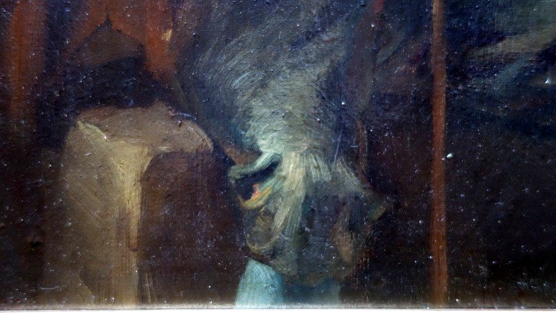 "basque Seated With His Makila" ..french School Circa 1860/70-photo-3