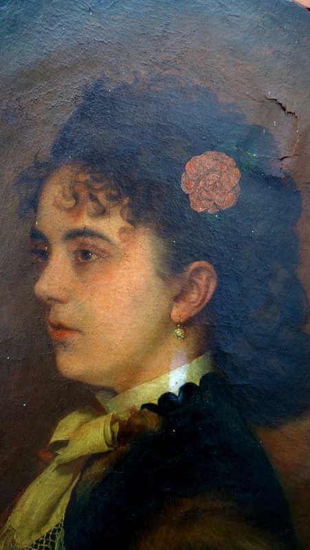 "young Woman" By Antoine Laborde Circa 1870/80-photo-4