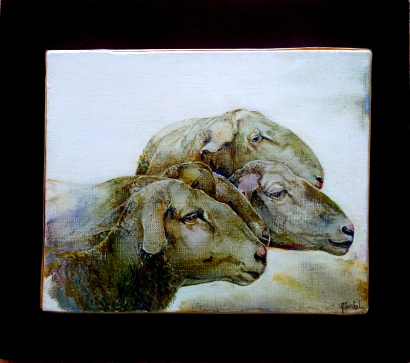"sheep Heads" By Yvette Monteil Circa 1980/90