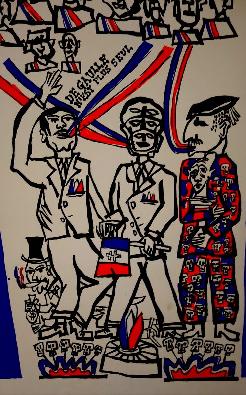 "de Gaulle N'est Plus Seul " Litho Gabriel Paris ...mai 68-photo-2