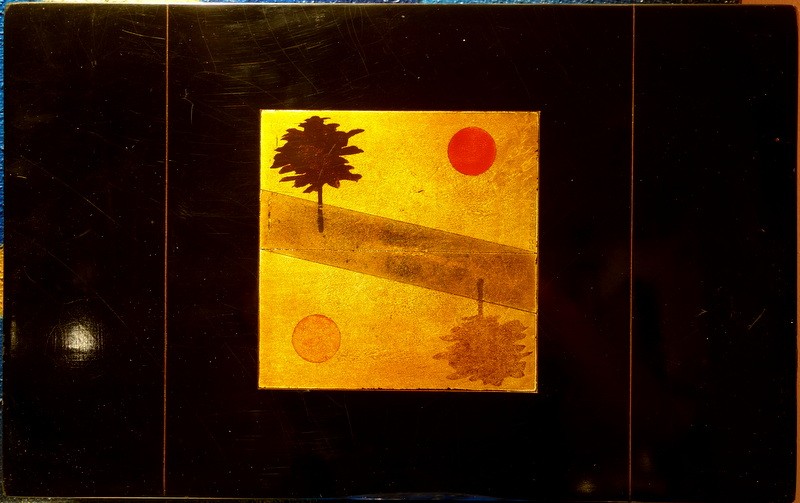 "OMBRES" Laque de Michel FROIDEVAUX  vers 1970/80