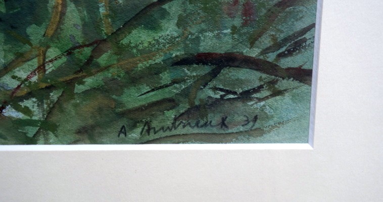 Lot de 3 Aquarelles "PAYSAGES "... Alfred ANDRIEUX  vers 1930-photo-4