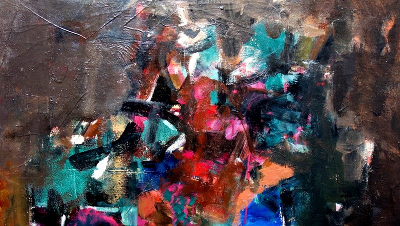 "multicolor Abstraction" By Batta Mihailovitch Circa 1959/60-photo-2