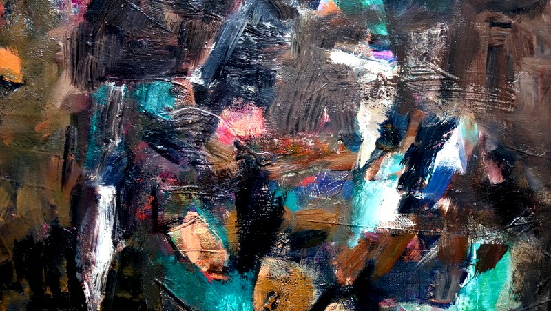 "multicolor Abstraction" By Batta Mihailovitch Circa 1959/60-photo-3