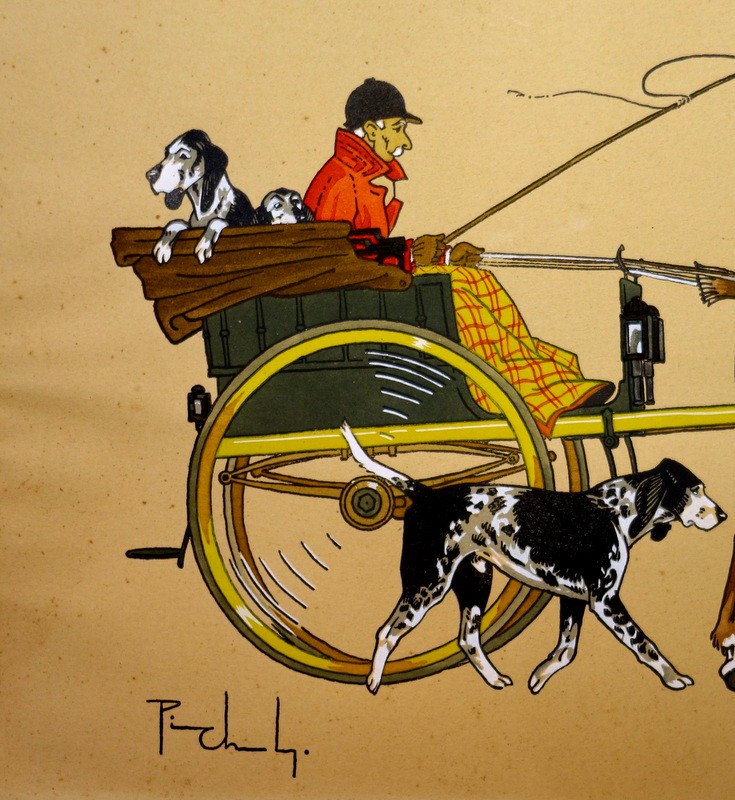 "Le TILBURY" Pochoir de Pierre CHAMBRY vers 1950/60-photo-3