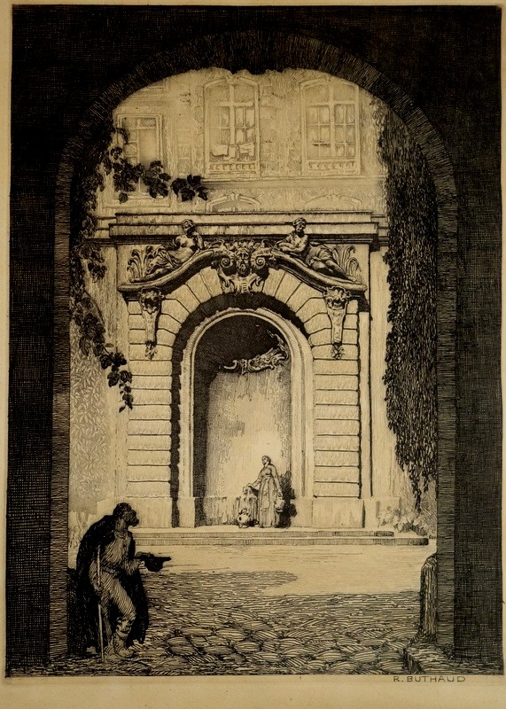 "the Fountain Of The Customs Hotel" René Buthaud, Bordeaux 1934