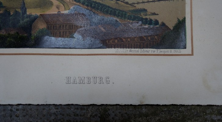 "hamburg" Lithograph By J.fr.wentzel Circa 1850-photo-4