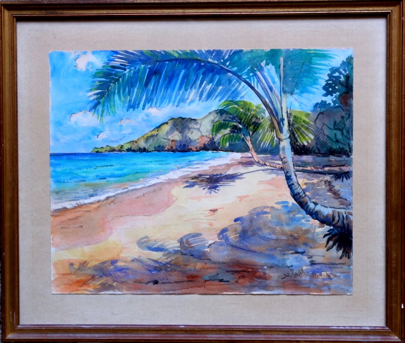 "caribbean Coast".....signed Watercolor.....1978