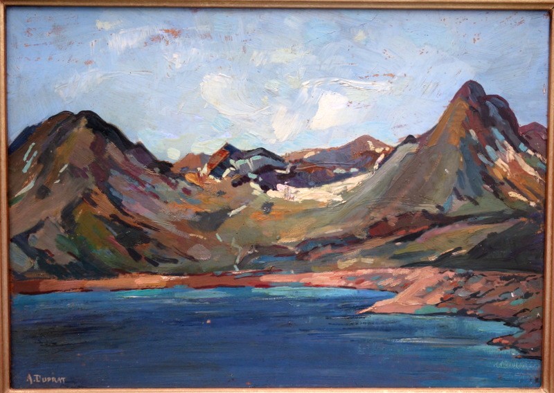 "lake Of The Pyrenees" By André Duprat Circa 1950/60-photo-2