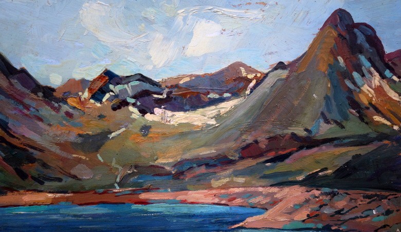 "lake Of The Pyrenees" By André Duprat Circa 1950/60-photo-3