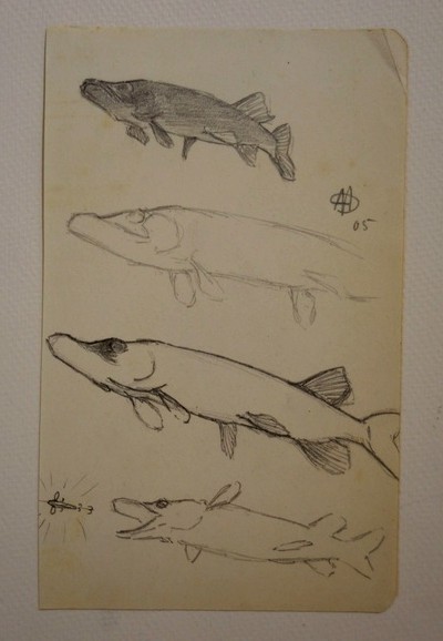 Lot de 7 Dessins "BROCHETS " par Alfred ANDRIEUX -photo-2