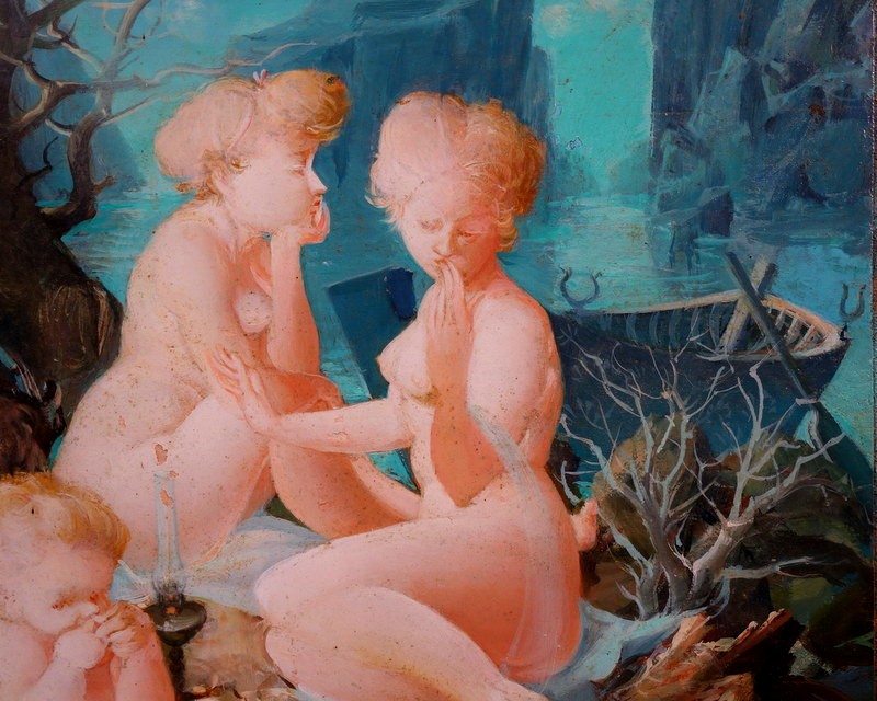 "nude Women And Children" Jean Mablord Circa 1960-photo-3