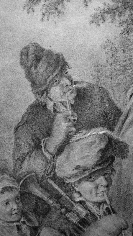 "Les MUSICIENS" Dessin Signé vers 1810-photo-3