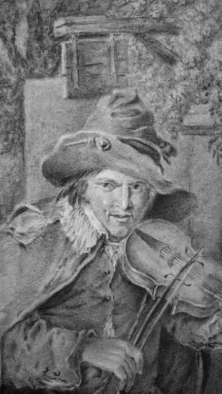 "Les MUSICIENS" Dessin Signé vers 1810-photo-2