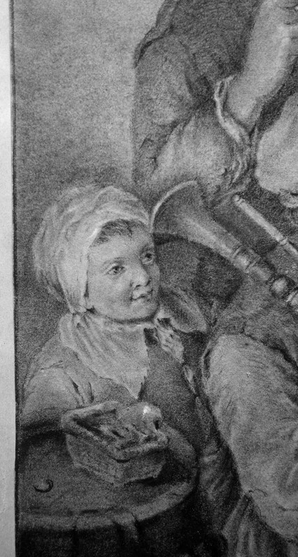 "Les MUSICIENS" Dessin Signé vers 1810-photo-4