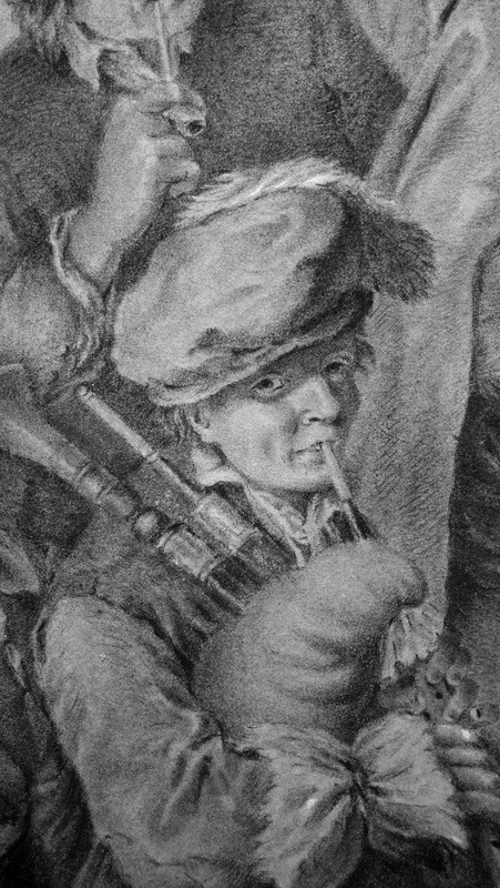 "Les MUSICIENS" Dessin Signé vers 1810-photo-1