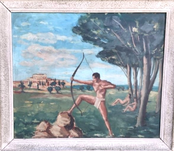 "L' ATHLETE a l'ARC" par Bertoldo TAUBERT vers 1940/50