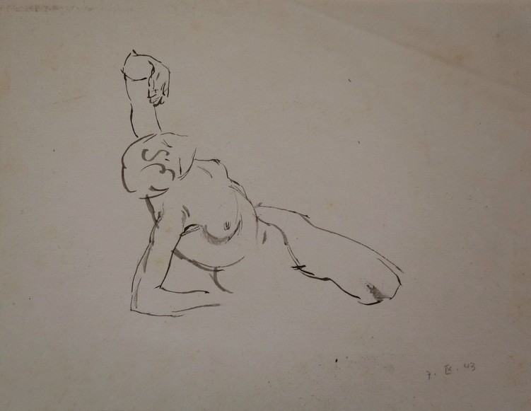 4 Dessins "FEMMES NUES" par PIENNE ...1943-photo-1