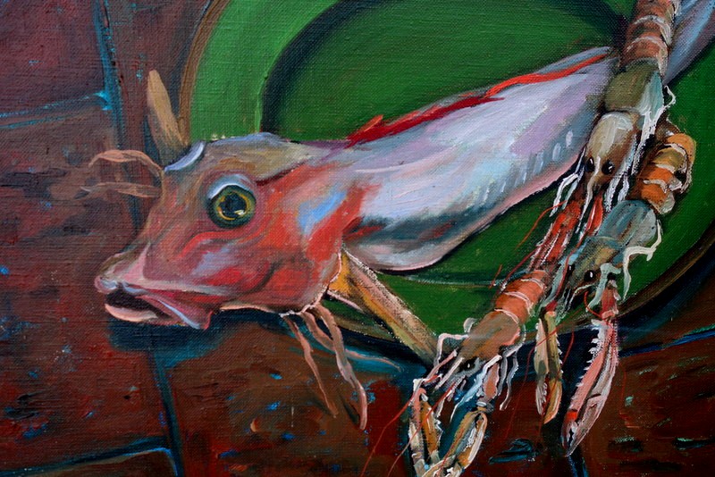"red Mullet And Langoustines" By Harry Seguela ..1974-photo-3