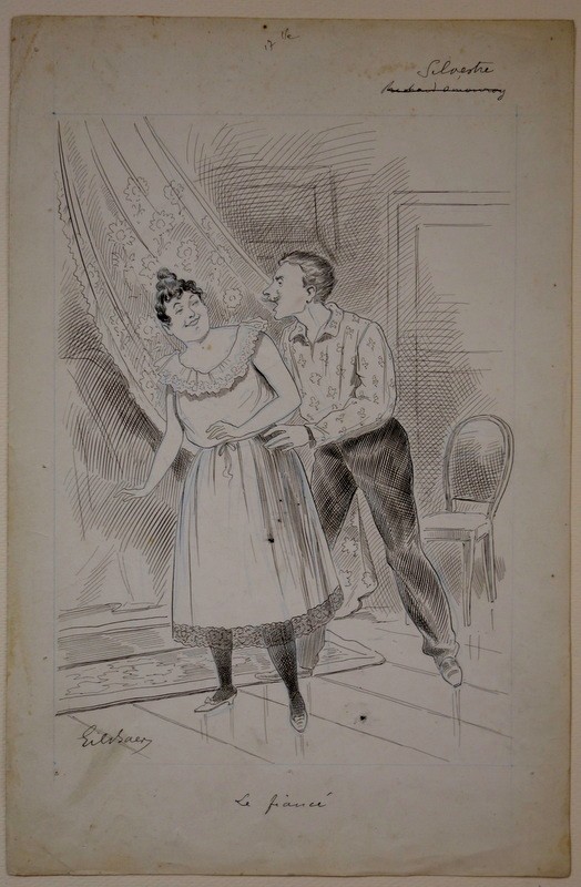 Lot de 5 "DESSINS HUMORISTIQUES" par GIL BAER vers 1910-photo-4