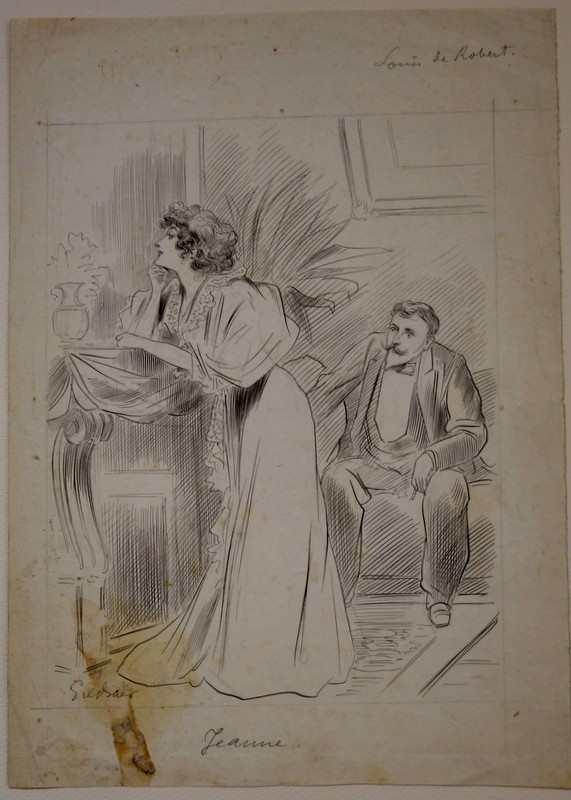 Lot de 5 "DESSINS HUMORISTIQUES" par GIL BAER vers 1910-photo-1
