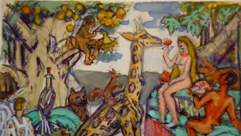 "earthly Paradise" Art Deco Watercolor Circa 1920/30-photo-2
