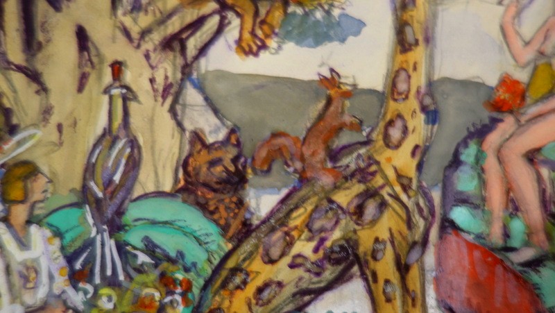 "earthly Paradise" Art Deco Watercolor Circa 1920/30-photo-3