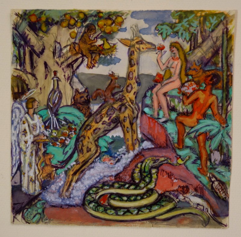 "earthly Paradise" Art Deco Watercolor Circa 1920/30