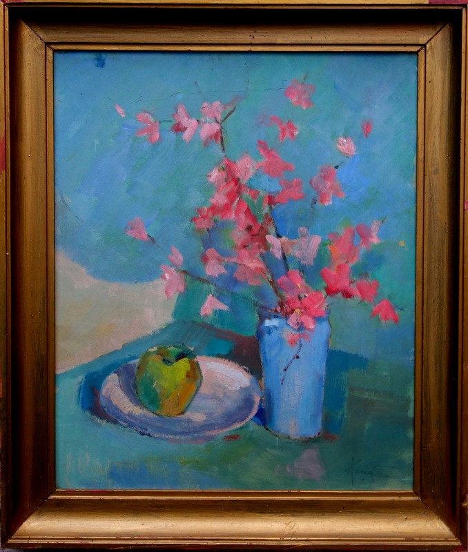 "FLEURS de CERISIER et POMME" par Julien HENGE vers 1960