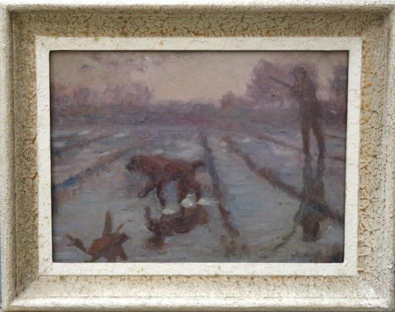 "CHASSE au CANARD" par Alfred ANDRIEUX vers 1920/30