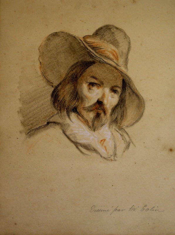 "portrait Of A Man With A Hat" By Colin Circa 1830
