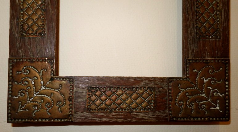 Petit "CADRE ART NOUVEAU" en Chéne et Laiton vers 1910/20-photo-2