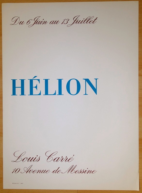 Poster "helion" By Mourlot ..gallery Louis Carre Circa 1950