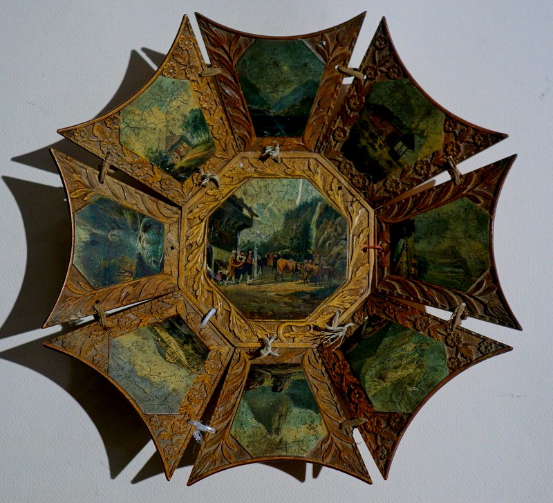 "painted Octagonal Cup" ......switzerland 19th Century 