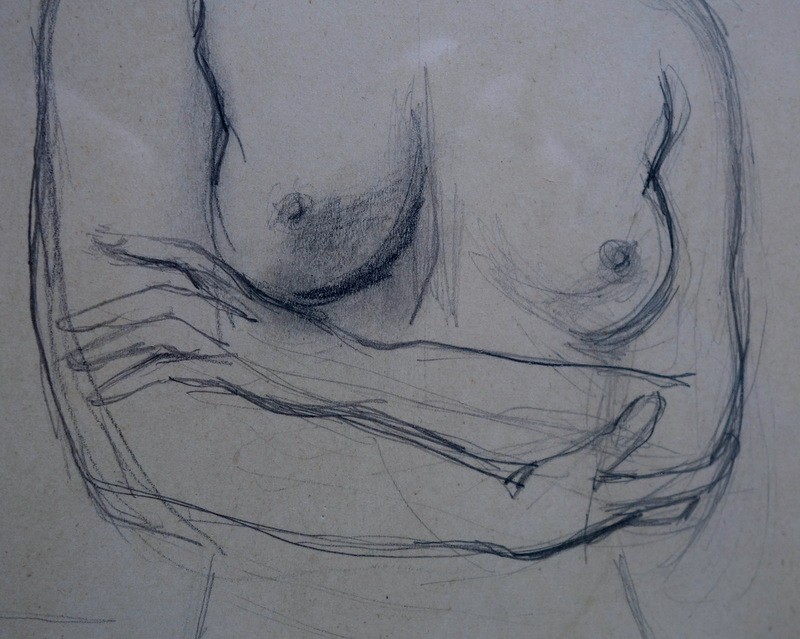 "FEMME NUE " Dessin par André MARCHAND -photo-1