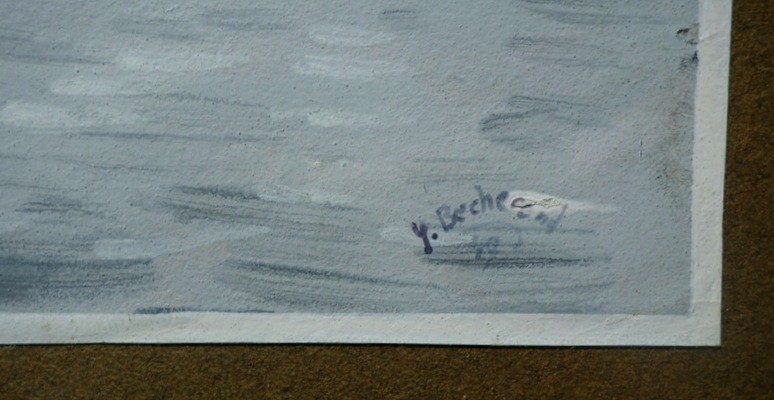 "gerardmer" Gouache By Yves Becherand ...1949-photo-4