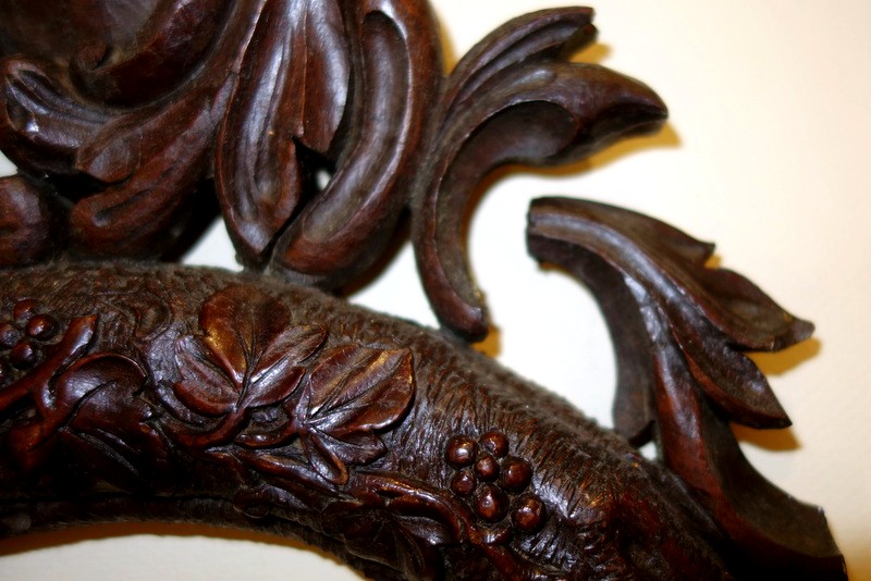 CADRE SCULPTE  Ovale MONOXYLE de la FORET NOIRE-photo-3